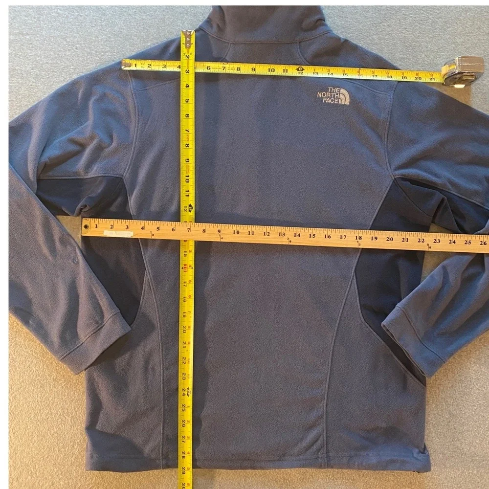 The North Face Mens Blue Full Zip Fleece Jacket AXE8 Mock Neck Large S06